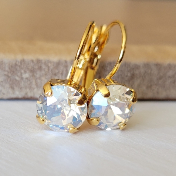 Austrian Crystal Earrings in Gold - Picture 6 of 8